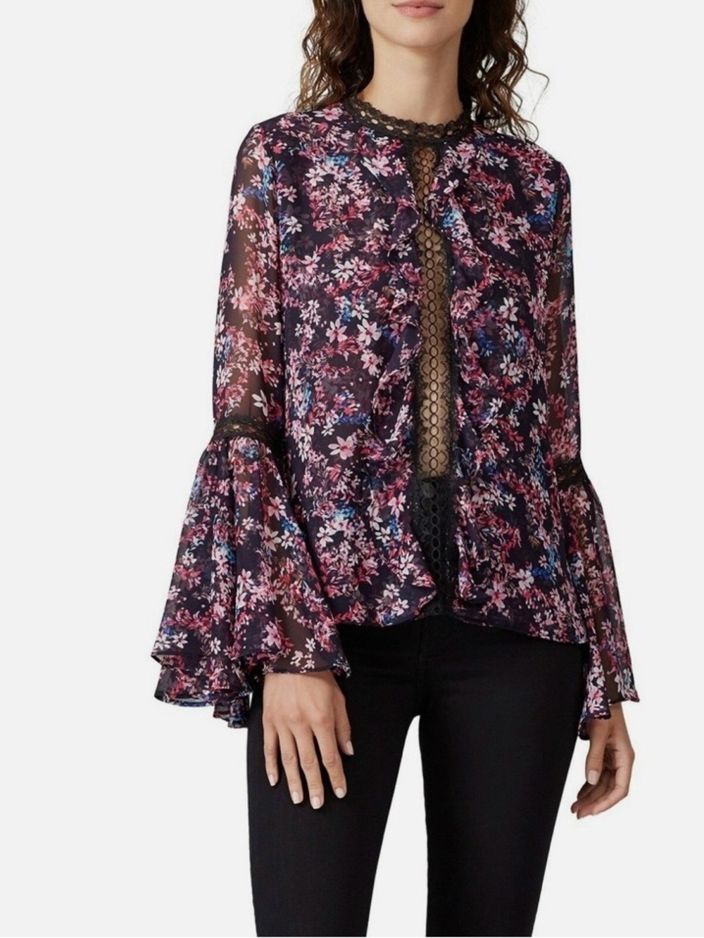 MISA Los Angeles Divya Floral Blouse (Top), Size S